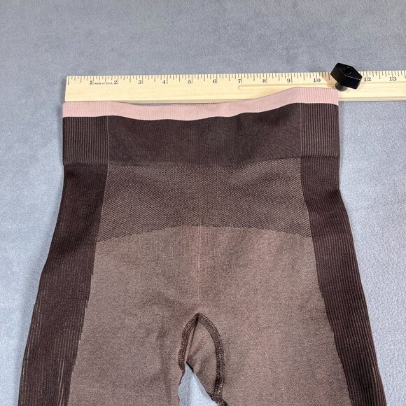 COS Women's Leggings XS‎ Brown Seamless Compression Quick Dry Ribbed Panels - Picture 4 of 9